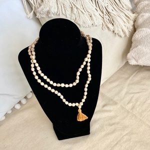 NATURAL MALA TULSI BEADS - 108 Bead Mala 📿 with Tassel and Guru Bead ~34” long